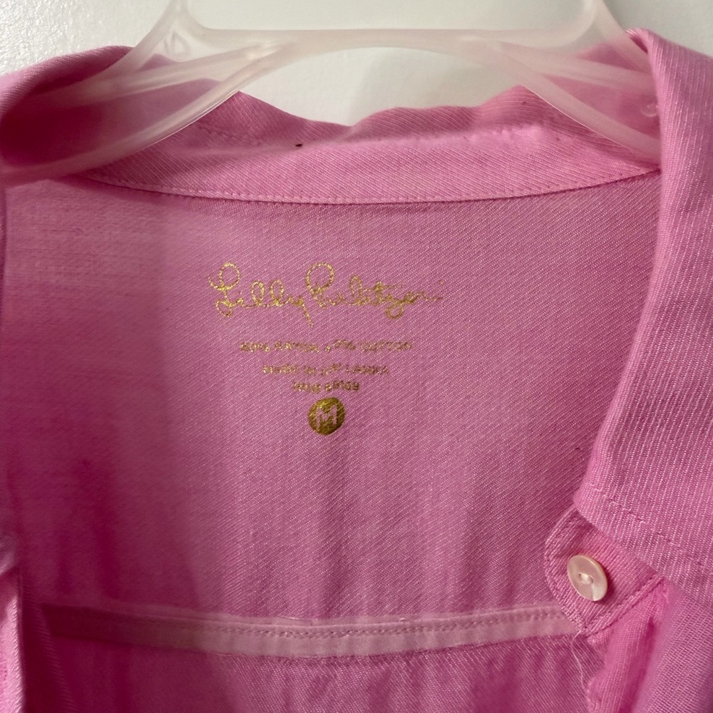 Pink Button-Front Lightweight Shirt - Picture 2 of 2